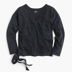 JCrew Wrap Top - Heather Gray